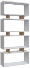 Raamaturiiul Kalune Design Langdon 935CMN1245, 72 x 25 x 161 cm, tamm/valge/helehall