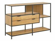 Raamaturiiul Actona Seaford, 114 x 35 x 78 cm, must/metsik tamm