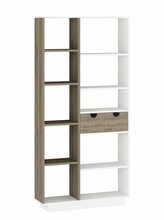 Raamaturiiul Kalune Design Luma 550ARN1602, 25 x 80.4 x 188.6 cm, valge/pruun