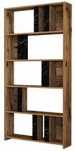 Raamaturiiul Kalune Design Lima, 20 x 90 x 180 cm, must/pähkel