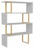 Põrandariiul Kalune Design Adriana, 29.5 x 91.5 x 124.5 cm, valge/kollane, kuldne/valge