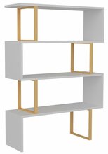 Põrandariiul Kalune Design Adriana, 29.5 x 91.5 x 124.5 cm, valge/kollane, kuldne/valge