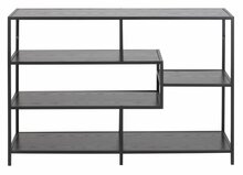 Raamaturiiul Home4you Seaford, 114 x 35 x 78 cm, must