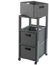 Riiul Rotho Country, 37,5 x 32,5 x 71,2 cm, hall/antratsiit, 3 sahtliga