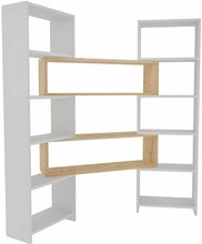 Raamaturiiul Kalune Design Poyraz, 22 x 163.5 x 150 cm, tamm/valge