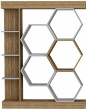 Põrandariiul Kalune Design Sueno 322RTC1112, 29.6 x 140 x 177.4 cm, valge/pähkel