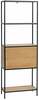 Riiul Home4You Hedvig, 64 x 30 x 178 cm, saar/tuhk, must