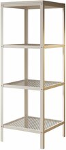 Raamaturiiul ADRK Reli, 40 x 40 x 113.4 cm, valge/läikiv valge