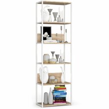 Raamaturiiul Akord Loft, 60 x 32 x 192 cm, valge/sonoma tamm