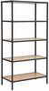 Riiul Home4You Hedvig, 63 x 33 x 124 cm, tamm/must