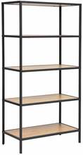 Riiul Home4You Hedvig, 63 x 33 x 124 cm, tamm/must