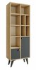 Raamaturiiul Hanah Home Lasko, 30 x 60 x 170 cm, antratsiit/tamm