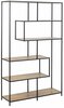 Riiul Home4you Seaford, 114 x 35 x 185 cm, tamm/must