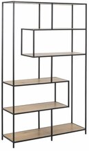 Riiul Home4you Seaford, 114 x 35 x 185 cm, tamm/must