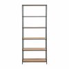 Riiul Actona Seaford, 77 x 35 x 185 cm, must/tamm