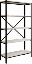 Raamaturiiul ADRK Rene, 80 x 30 x 146.8 cm, must/läikiv valge