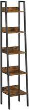 Redelriiul Vasagle, 33,8 x 30 x 170 cm, industriaalne disain, 5 riiulit, pruun-must