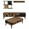 Elutoa mööblikomplekt Kalune Design Madrid, 4-osaline, must/pähkel