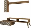 Elutoamööbli komplekt Kalune Design 845(XLV), pruun, kreem/pähkel, 37.2 x 150 x 37.8 cm