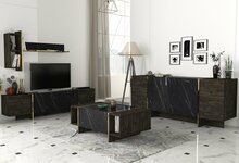 Elutoa mööblikomplekt Kalune Design Veyron Set 2, siseruumidesse, kuldne/must