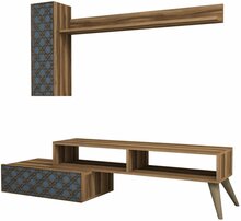 Elutoamööbli komplekt Kalune Design 845(XLIV), pruun, TV-alusega Planet - pähkel, kaltsedon