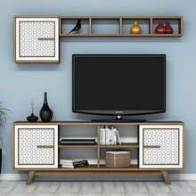 Elutoamööbli komplekt Kalune Design Ayla 845HCT3063, 35 x 160 x 56.2 cm, pruun/valge
