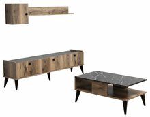 Elutoa mööblikomplekt Hanah Home Lidya 1, pähkel/marmor