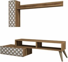 Elutoamööbli komplekt Kalune Design 845(LII), pruun/valge, 37.2 x 150 x 37.8 cm
