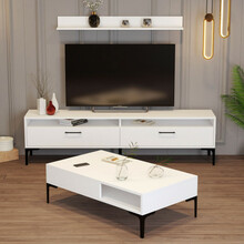 Elutoa mööblikomplekt Kalune Design Istanbul, 3-osaline, siseruumidesse, valge