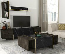 Elutoa mööblikomplekt Kalune Design Veyron Set 1, siseruumidesse, kuldne/must