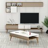 Elutoa mööblikomplekt Kalune Design Milan 481, valge/pähkel, 3-osaline
