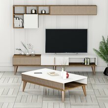 Elutoa mööblikomplekt Kalune Design Milan 481, valge/pähkel, 3-osaline