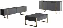 Elutoa mööblikomplekt Kalune Design Luxe, 160 x 35 cm, antratsiit/kuld