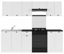 Köögimööblikomplekt Black Red White Junona Line, 2.4 m, valge/must