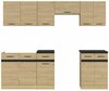 Köögimööblikomplekt Black Red White Junona Line, 2.4 m, pruun
