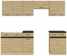 Köögimööblikomplekt Black Red White Junona Line, 2.4 m, pruun