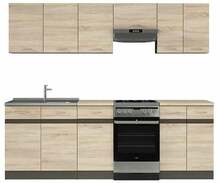 Köögikomplekt Black Red White Junona Line, 230 cm, pruun