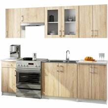 Köögimööbli komplekt Akord Lima H720, 2.4 m, valge/pruun/sonoma tamm