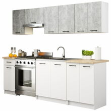 Köögikomplekt Akord Oliwia 240, 2.4 m, hall/valge
