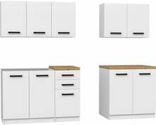 Köögikappide komplekt Top E Shop Set 200, 2 m, valge/tamm