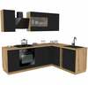 Köögimööblikomplekt Topeshop Vario Z3 240x180 cm, must/tamm Evoke