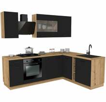 Köögimööblikomplekt Topeshop Vario Z3 240x180 cm, must/tamm Evoke