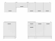 Köögimööbli komplekt Black Red White Sara Line K44-SARA/240-BI/BI, 2.4 m, valge