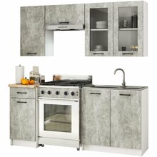 Köögimööbli komplekt Akord Oliwia H720, 1.8 m, hall/valge/betoon