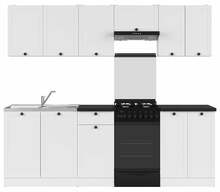 Köögikomplekt Black Red White Junona Line, 2.3 m, valge/must