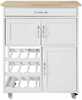 Köögikapp ratastel Sobuy FKW45-WN, 67 x 38 x 86 cm, valge/pruun
