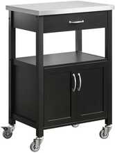 Köögikapp ratastega Sobuy FKW22-SCH, 60 x 45 x 92 cm, must