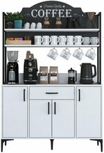 Multifunktsionaalne köögikapp Hanah Home JE130, 120 x 40 x 183.6 cm, valge