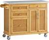 Köögisaar ratastel Sobuy FKW70-N, 107 x 46 x 92 cm, pruun