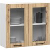 Rippuv köögikapp Akord Oliwia W80, 80 x 30.5 x 72 cm, läbipaistev/pruun/valge